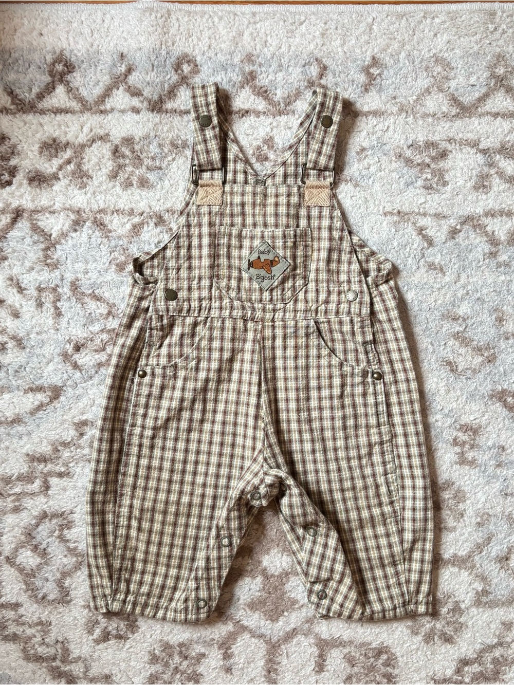 Baby B’gosh Vintage 90s Plaid Overalls Onesie One Piece Overalls Unisex